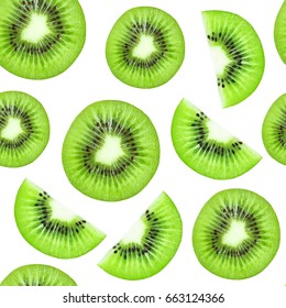 Fresh kiwi seamless pattern. Fruit. Food background