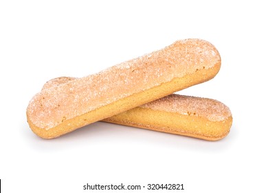 Fresh Ladyfingers On White Background