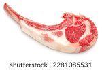 Fresh lamb chops steak isolated on white background, lamb chops steak on white background With clipping path.