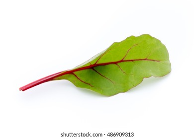 Fresh Leaf Beet Root Isolated On White Background.