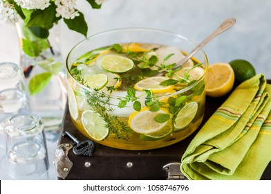 Fresh Lemon, Lime, Thyme And Melissa Lemonade