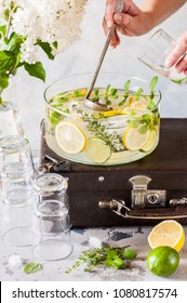 Fresh Lemon, Lime, Thyme And Melissa Lemonade