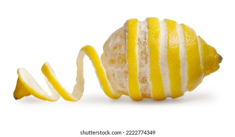 Fresh Lemon And Peel On White Background. Citrus Zest