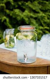 Fresh Lemonade In Beverage Dispenser