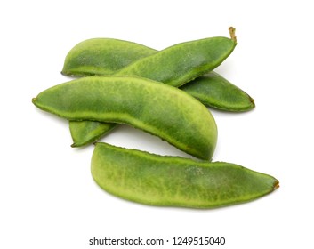 Fresh Lima Beans Isolated On White Background