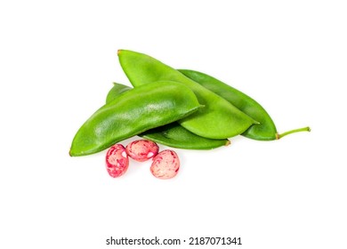 Fresh Lima Beans Isolated On White Background