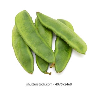 Fresh Lima Beans Isolated On White Background