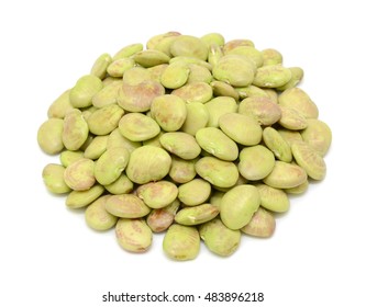 Fresh Lima Beans Isolated On White Background