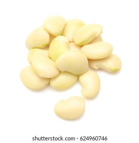 Fresh Lima Beans Isolated On White Background