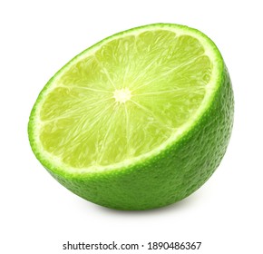 Fresh lime isolated on white background,Slice,half.