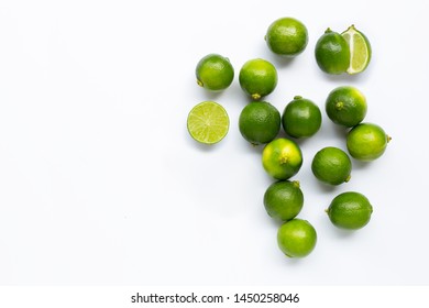 Fresh Limes isolated on white background. Copy space - Shutterstock ID 1450258046