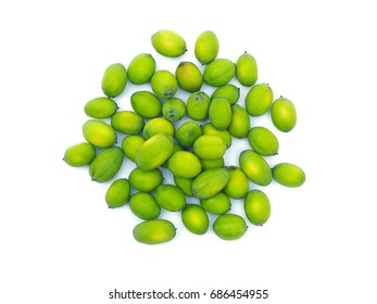 Fresh lotus seeds isolated on white background