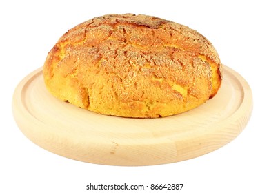 Fresh Maize Corn Bread Isolated On White