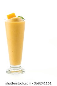 Fresh Mango Smoothie On White Background