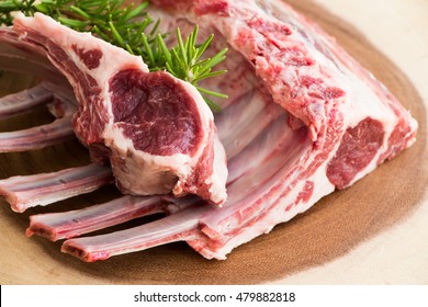 Fresh Meat. Lamb Ribs. Raw Meat.