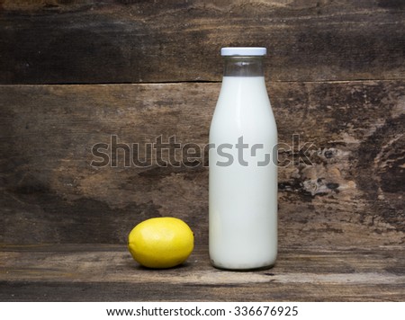 Fresh milk adn yellow lemon. 