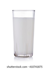 fresh milk in the glass on white background - Shutterstock ID 410741875