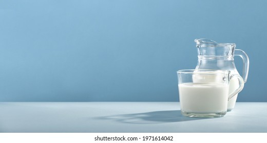 Fresh milk on background and free space for your decoration. 