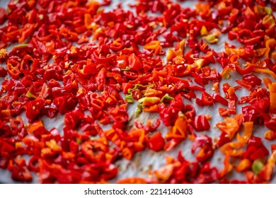 Fresh Mix Hot Peppers Isolated On White Background 