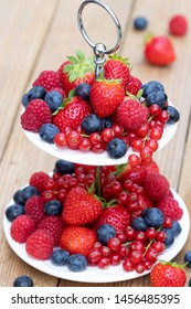 Fresh Mixed Berries On Tiered Cake Stand