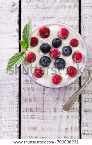 Similar – Yoghurt with fresh fruits