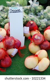 Fresh Onions At A Street Market; Loma Linda, California