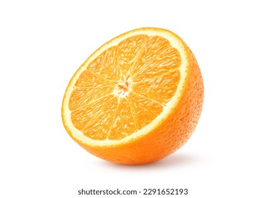 Fresh orange fruit cut in half isolate on white background. Full depth and high resolution, Clipping path. - Powered by Shutterstock