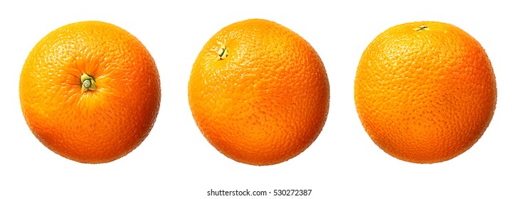 Fresh Orange Fruit Isolated On White Background