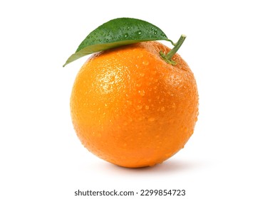 Fresh orange fruit with water droplets isolate on white background. Clipping path. - Powered by Shutterstock