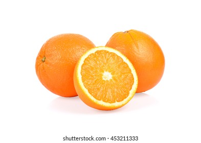 Fresh Orange On White Background