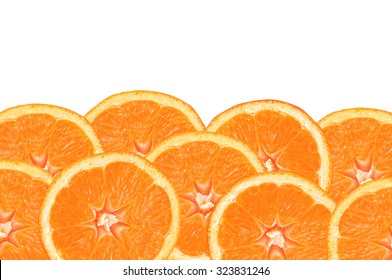 Fresh Orange Slices On White Background