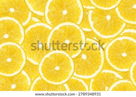 Fresh orange slices pattern background. Bright citrus fruit arranged in overlapping composition. Vibrant food texture full of natural color vitamins and summer freshness.