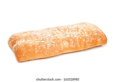 Fresh Organic Ciabatta Bread, Isolated On White