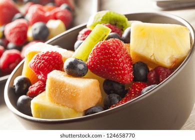 Fresh Organic Fruit Salad On A Plate