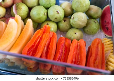 Fresh, Organic Guava, Papaya. Asian Food, Thailand