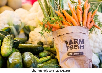 Fresh Organic Produce On Sale At The Local Farmers Market.