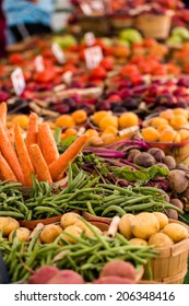 Fresh Organic Produce On Sale At The Local Farmers Market.