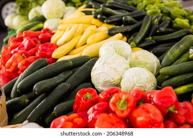 Fresh Organic Produce On Sale At The Local Farmers Market.