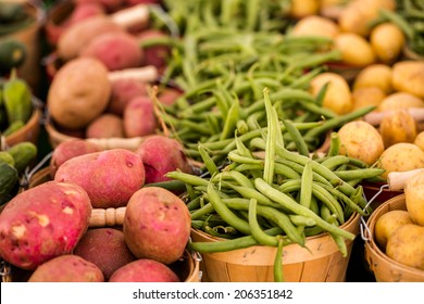 Fresh Organic Produce On Sale At The Local Farmers Market.