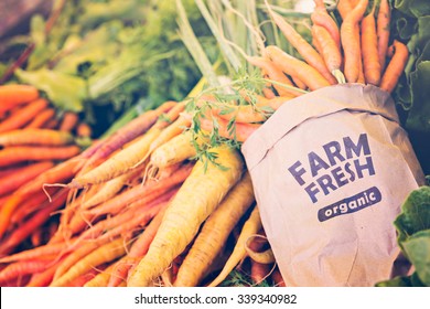 Fresh Organic Produce On Sale At The Local Farmers Market.