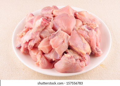 Fresh organic raw chicken meat .
