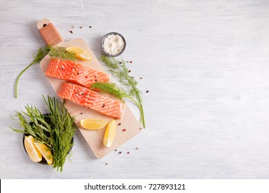 Fresh organic salmon ready for cooking - Shutterstock ID 727893121
