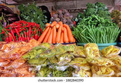 Fresh Organic Vegetable Market In Bali, Indonesia 