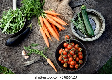 Fresh Organic Vegetables. Food Background. Healthy Food From Garden