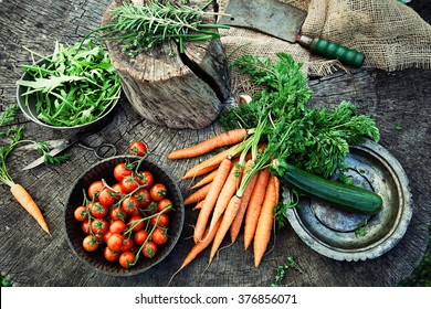 Fresh Organic Vegetables. Food Background. Healthy Food From Garden