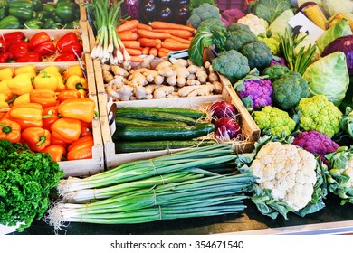 Fresh organic vegetables at local farmers market