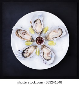 Fresh Oyster On Plate