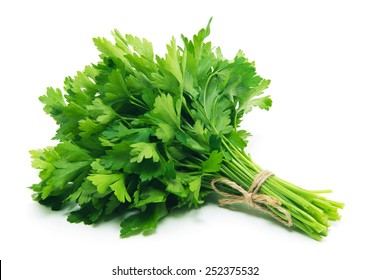 Fresh parsley on white background - Shutterstock ID 252375532