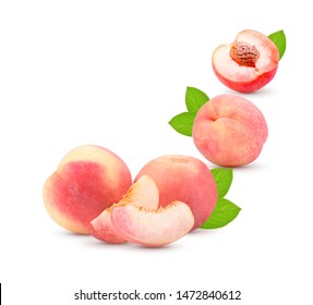 Fresh Peach On White Background