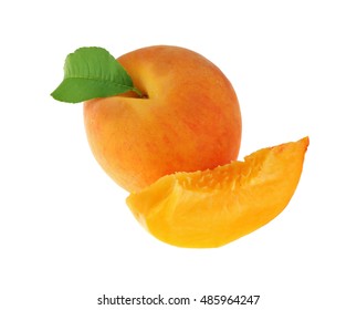 Fresh Peach On A White Background